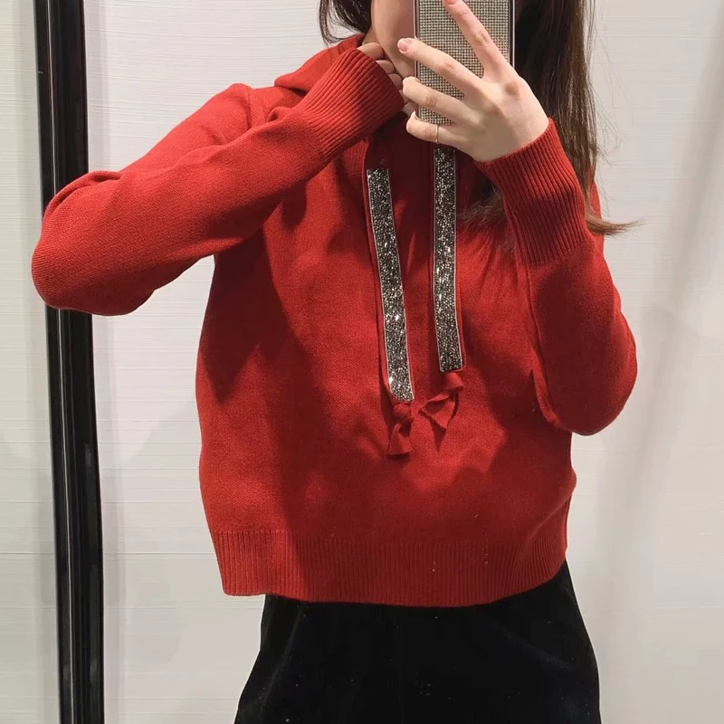 RZIV Spring women's sweatshirt casual solid color diamond decorative hooded sweatshirt
RZIV Spring women's sweatshirt casual solid color diamond decorative hooded sweatshirt