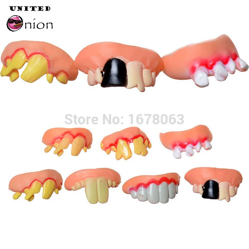 7 pcs Funny Tricks Party Property Game Toy Replica Halloween Ugly denture False rotten teeth model Prank Hoax Joke Scare Comedy
7 pcs Funny Tricks Party Property Game Toy Replica Halloween Ugly denture False rotten teeth model Prank Hoax Joke Scare Comedy