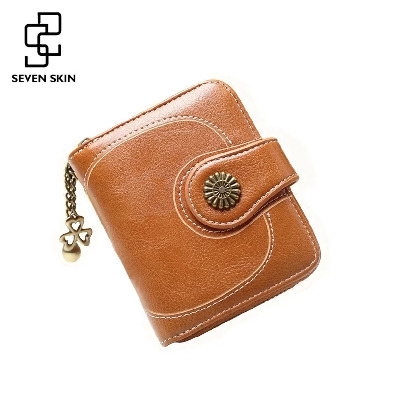 SEVEN SKIN Women Leather Wallets Tri-fold Female Purses Vintage Coin Purse Card Holders Ladies Short Clutch Small Zipper Wallet
SEVEN SKIN Women Leather Wallets Tri-fold Female Purses Vintage Coin Purse Card Holders Ladies Short Clutch Small Zipper Wallet