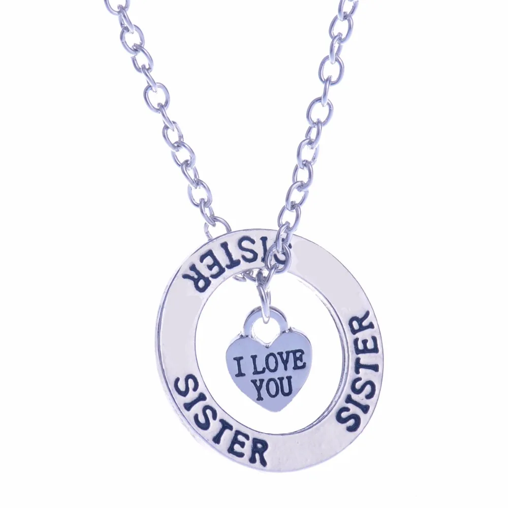 I Love You Sister Pendant Necklace Love Family Silver Chain Jewelry Birthday Gift For Sister Best Friend Women Girl Best Present
I Love You Sister Pendant Necklace Love Family Silver Chain Jewelry Birthday Gift For Sister Best Friend Women Girl Best Present