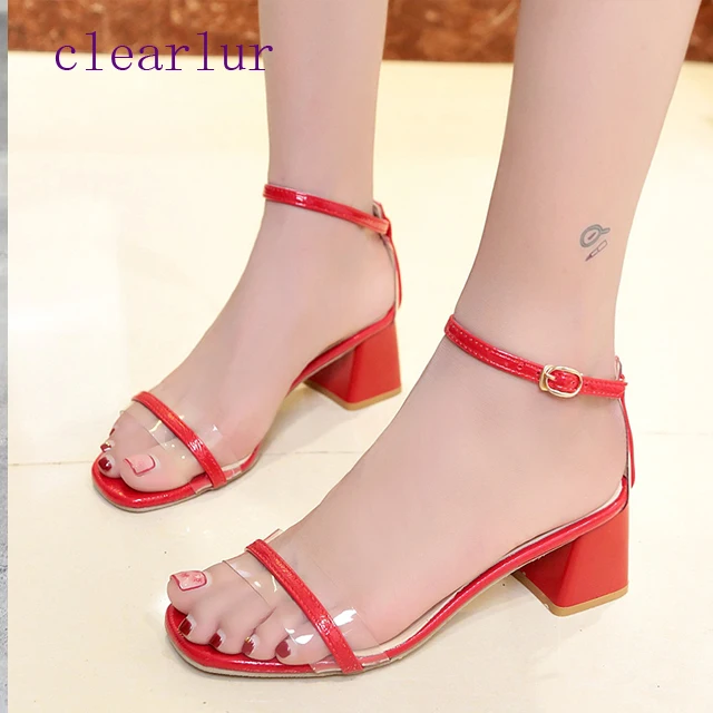 Transparent high heels women's sandals summer women's shoes open toe thick high heels party wedding sandals size 35-39 C0428
Transparent high heels women's sandals summer women's shoes open toe thick high heels party wedding sandals size 35-39 C0428