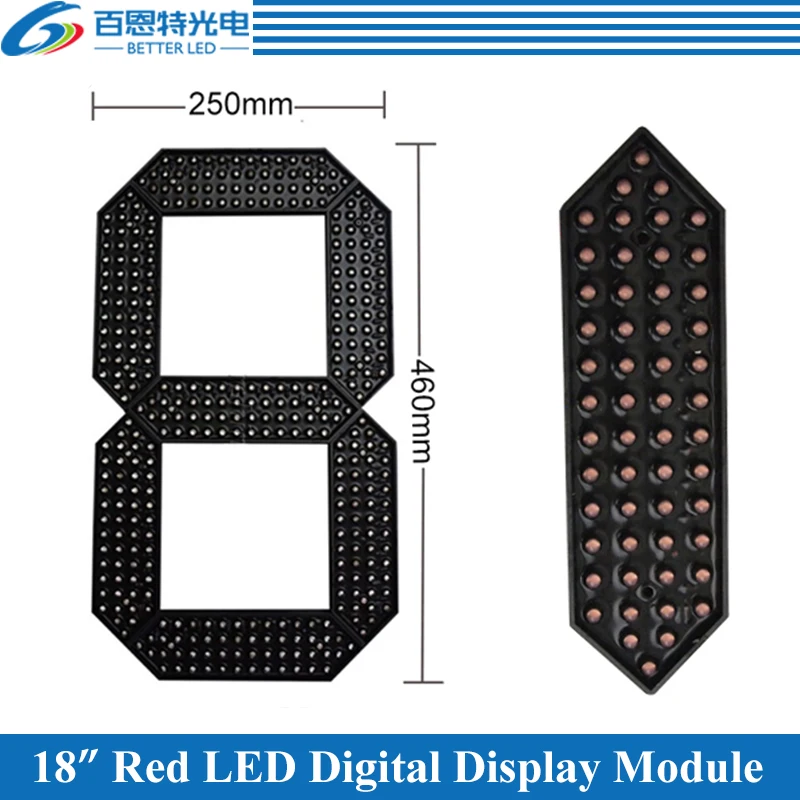 4pcs/lot 18" Red Color Outdoor 7 Seven Segment LED Digital Number Module for Gas Price LED Display module
4pcs/lot 18" Red Color Outdoor 7 Seven Segment LED Digital Number Module for Gas Price LED Display module