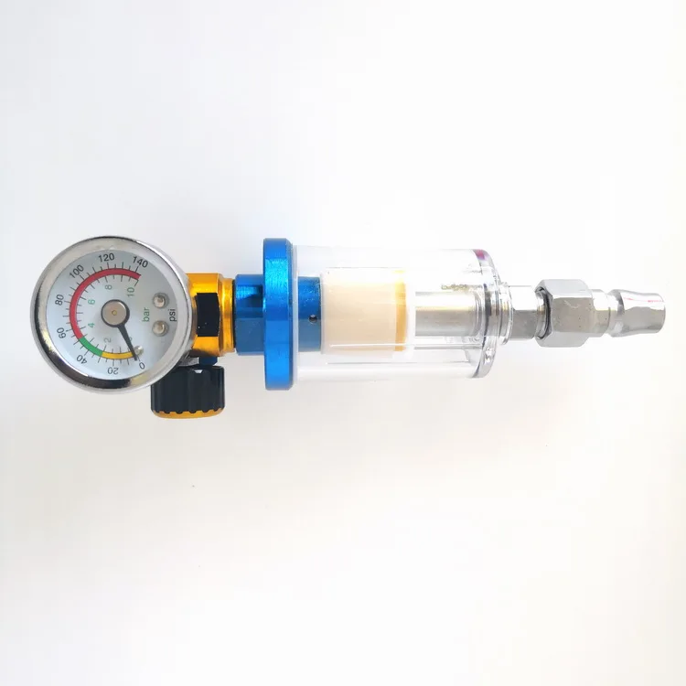 Scratch Spray Gun Air Regulator Gauge & In-line Water Trap Filter Tool spray gun regulator and Mini spray gun Air Filter
Scratch Spray Gun Air Regulator Gauge & In-line Water Trap Filter Tool spray gun regulator and Mini spray gun Air Filter