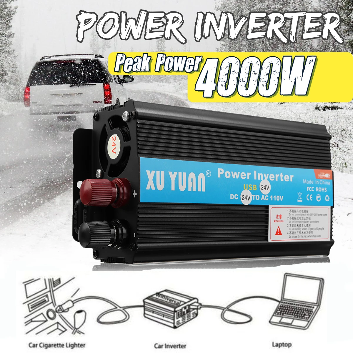 Inverter 12V 220V 4000W Peak Car Power Inverter Voltage Transformer Converter 12V To 220V Solar Inversor Black Style No LCD
Inverter 12V 220V 4000W Peak Car Power Inverter Voltage Transformer Converter 12V To 220V Solar Inversor Black Style No LCD
