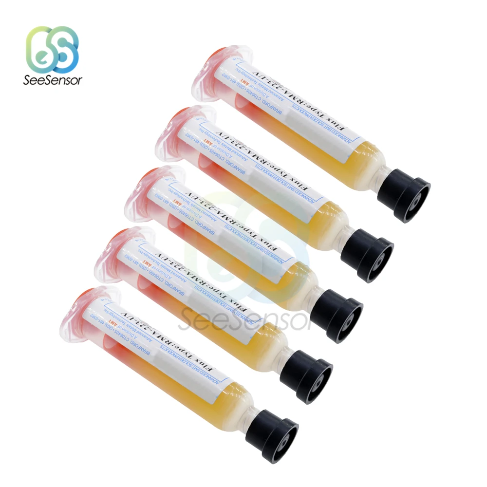 5Pcs Solder Soldering Paste 10cc Flux Grease RMA223 RMA-223 For Chips Computer Phone LED BGA SMD PGA PCB Repair Tool
5Pcs Solder Soldering Paste 10cc Flux Grease RMA223 RMA-223 For Chips Computer Phone LED BGA SMD PGA PCB Repair Tool