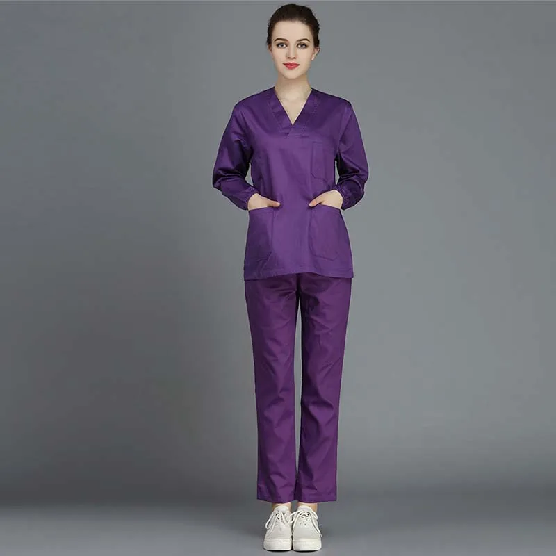 Medical clothing 100% cotton surgical scrub set doctor nurse long sleeve uniform dental clinic pet doctor beauty salon overalls
Medical clothing 100% cotton surgical scrub set doctor nurse long sleeve uniform dental clinic pet doctor beauty salon overalls
