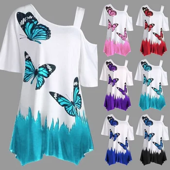 2019 Summer Off One Shoulder Women Loose T-Shirt Long Sleeve Butterfly Print Irragular T Shirt Top Female Tunic Tee
2019 Summer Off One Shoulder Women Loose T-Shirt Long Sleeve Butterfly Print Irragular T Shirt Top Female Tunic Tee