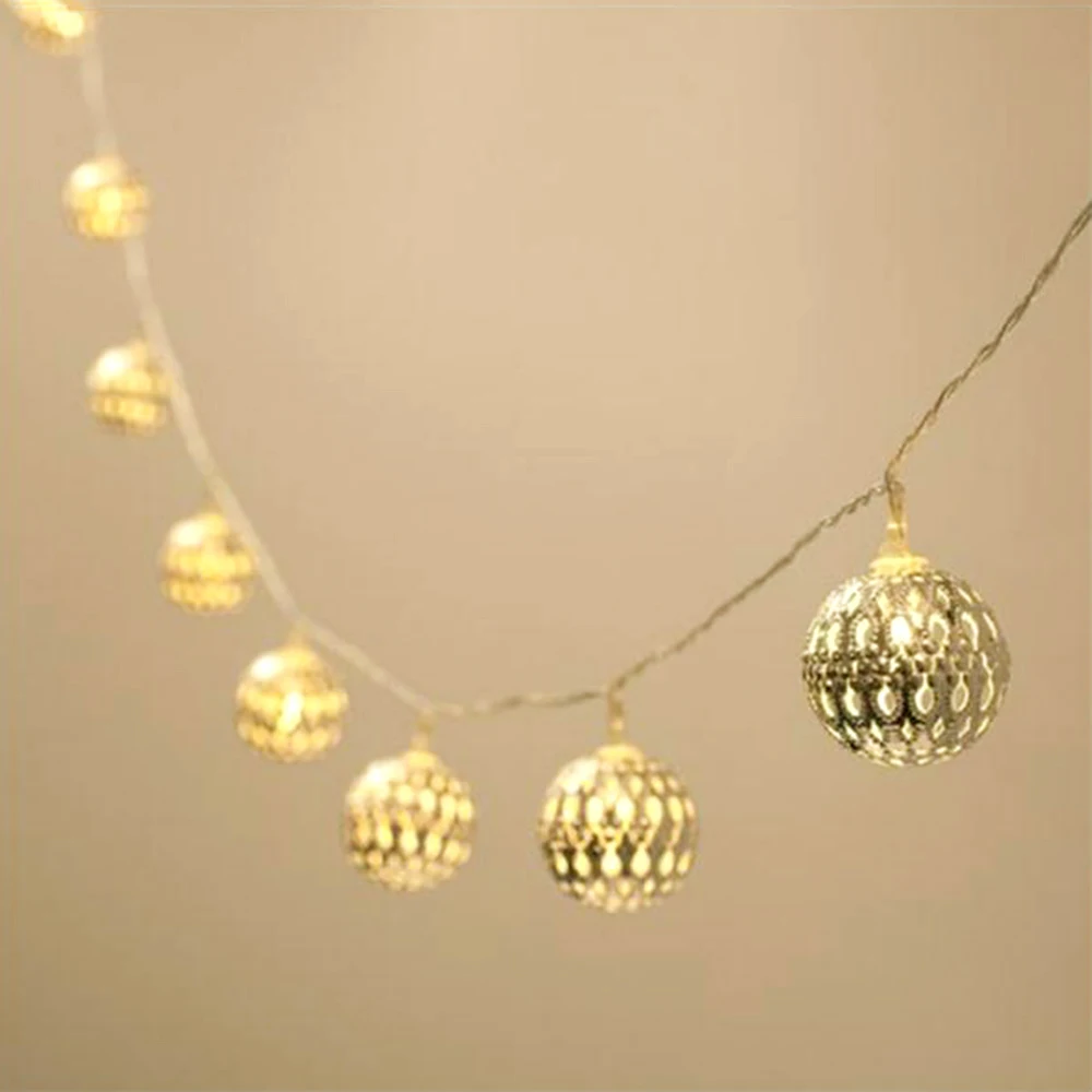 Metal Festoon Ball Garland 20LED String Light Battery Powered Fairy Wedding Outdoor Party Christmas Holiday Decorative Lights JL
Metal Festoon Ball Garland 20LED String Light Battery Powered Fairy Wedding Outdoor Party Christmas Holiday Decorative Lights JL