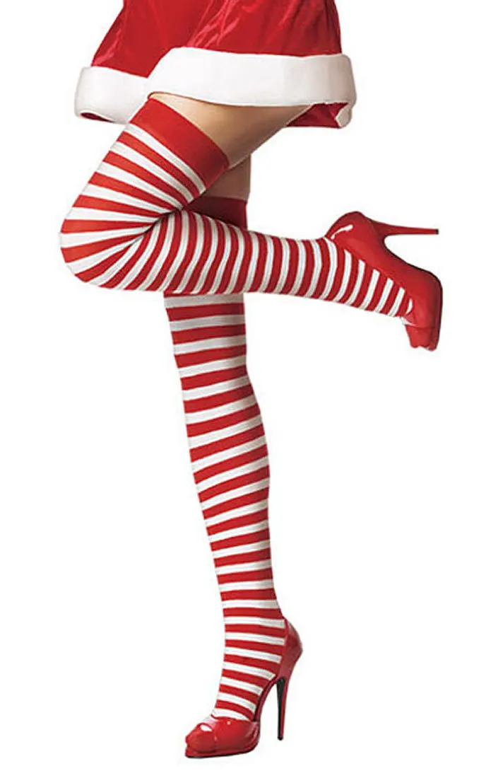 Shemales in striped christmas stockings