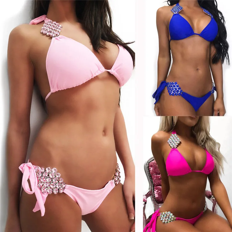 Women Sexy Crystal Diamond Bikini Set High Quality Push Up Padded Swimsuit Swimwear Bathing Suit Beachwear Brazilian Bikini Set
Women Sexy Crystal Diamond Bikini Set High Quality Push Up Padded Swimsuit Swimwear Bathing Suit Beachwear Brazilian Bikini Set