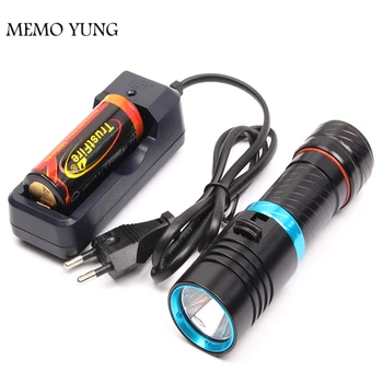 

5000 Lumens Cree XM-L2 LED Diving Flashlight Torch 100M Underwater Waterproof Scuba Lantern + 26650 Battery + Charger