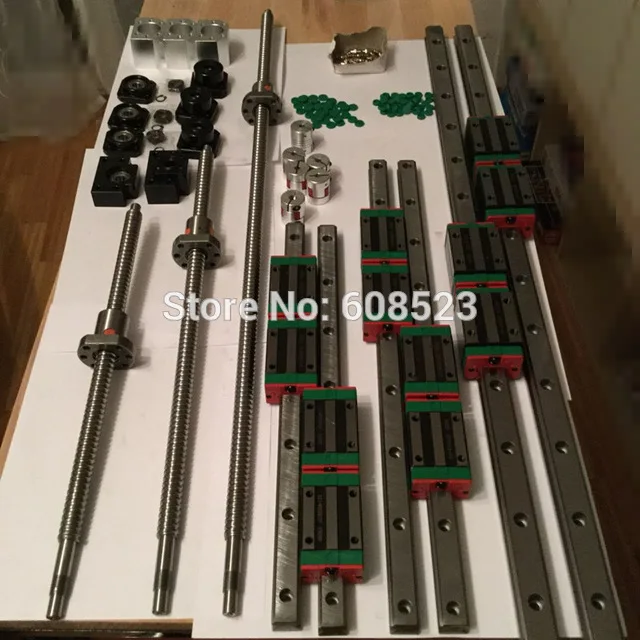 HBH25-1500+HB20-400 Square Linear guide sets + 2 x SFU2010-450/1000/1000mm Ballscrew sets +2 pcs Timing belt pulleys timing beLT 
HBH25-1500+HB20-400 Square Linear guide sets + 2 x SFU2010-450/1000/1000mm Ballscrew sets +2 pcs Timing belt pulleys timing beLT