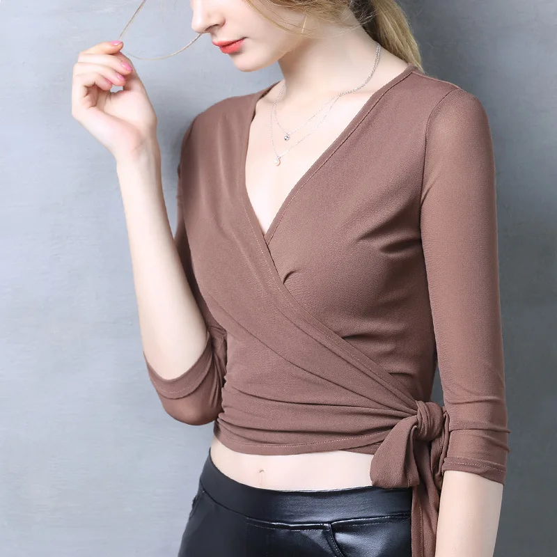 2018 Fahsion 3/4 Sleeve V Neck Mesh Crop Tops Women Sexy V Neck Short Mesh T-shirts Tops Women Slim Boby Mesh Crop Tops
2018 Fahsion 3/4 Sleeve V Neck Mesh Crop Tops Women Sexy V Neck Short Mesh T-shirts Tops Women Slim Boby Mesh Crop Tops