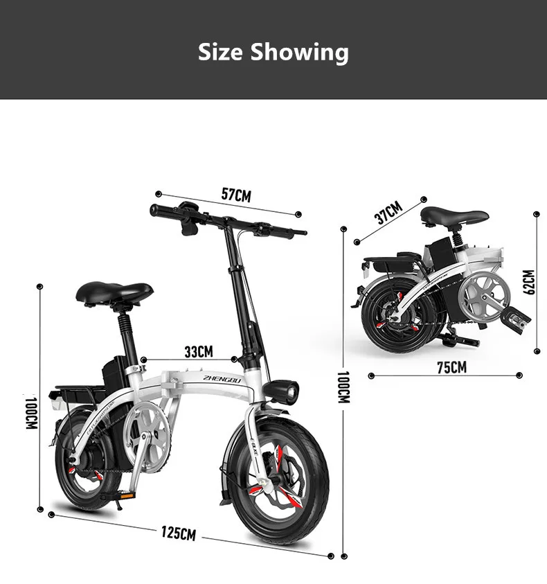 Best Electric Bicycle 14 inch Wheel Aluminum Alloy Frame Foldable Men ebike 8 10 12.5A Lithium Battery 48V 400W Women electric bike 21