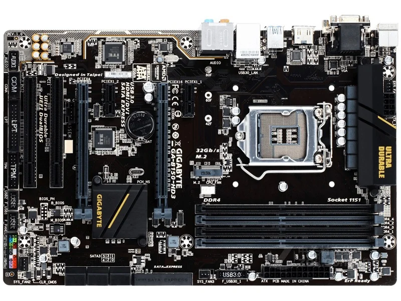 Gigabyte GA-B150-HD3 Desktop Motherboard B150-HD3 B150 LGA 1151 Core i7 i5 i3 DDR4 64G SATA3 USB3.0 VGA DVI HDMI M.2 ATX
Gigabyte GA-B150-HD3 Desktop Motherboard B150-HD3 B150 LGA 1151 Core i7 i5 i3 DDR4 64G SATA3 USB3.0 VGA DVI HDMI M.2 ATX