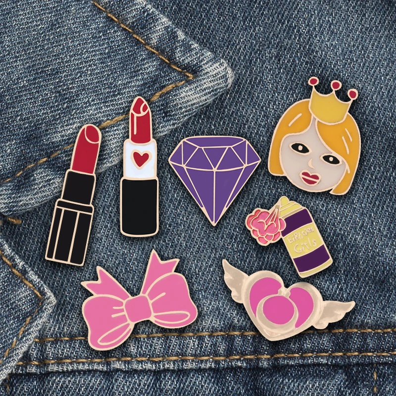 Lovely Girl Brooch Charm Lipsticks Pink Bowknot Metal Enamel Pins Women Dress Shirts Lapel Pin Hat Badge Corsage Make up Jewelry
Lovely Girl Brooch Charm Lipsticks Pink Bowknot Metal Enamel Pins Women Dress Shirts Lapel Pin Hat Badge Corsage Make up Jewelry