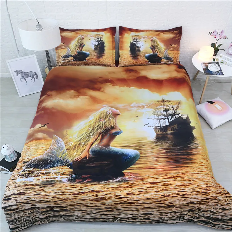 beaytiful sesacape bedroom decor 3D mermaid printing bedspread egyptian cotton bedding queen size bed linen adult home textile
beaytiful sesacape bedroom decor 3D mermaid printing bedspread egyptian cotton bedding queen size bed linen adult home textile
