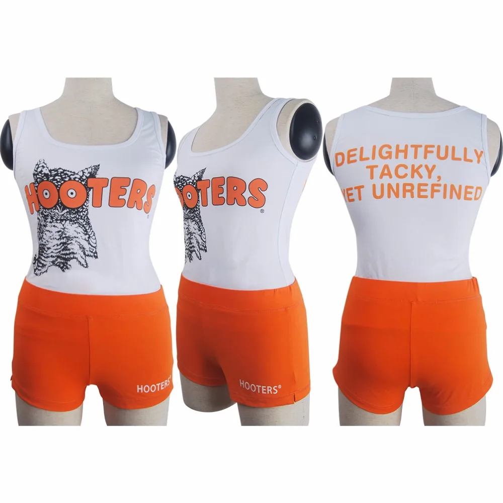 Ladies Christmas Special Hooters Bar Girl Vest /& Hotpants Fancy Dress