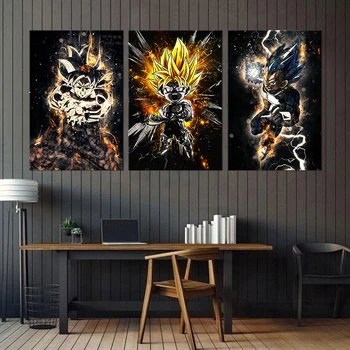 3 Piece Dragon Ball Anime Poster Room Decor Wall Sticker Super Saiyan Goku and Vegeta Wall Art Picture Fantasy Art Painting Gift
3 Piece Dragon Ball Anime Poster Room Decor Wall Sticker Super Saiyan Goku and Vegeta Wall Art Picture Fantasy Art Painting Gift