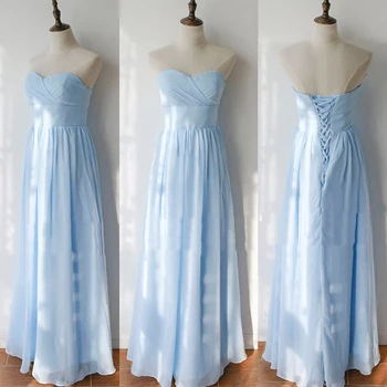 Simple Sweetheat A-line Bridesmaid Dresses Sexy Lace Up Light Blue Floor Length Party Gowns Robe De Soiree Prom Dress
Simple Sweetheat A-line Bridesmaid Dresses Sexy Lace Up Light Blue Floor Length Party Gowns Robe De Soiree Prom Dress