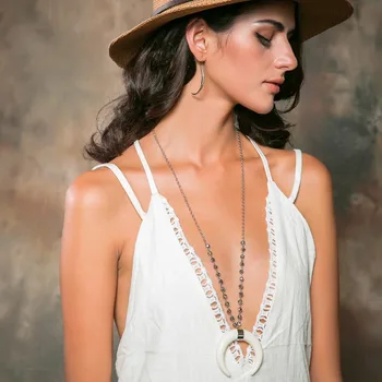 2017 White Wrap Horn Pendant Necklace Vintage Boho Silver Chain Glass Bead Adjustable Cresent Necklace for Gift MYC02011
2017 White Wrap Horn Pendant Necklace Vintage Boho Silver Chain Glass Bead Adjustable Cresent Necklace for Gift MYC02011