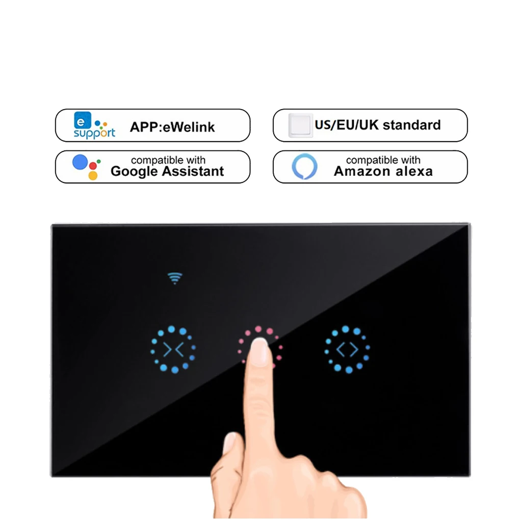 Smart Wifi Press Curtain Switch Mobile App Control Support Google Home Alexa For Electric Motorized Curtain Shutter
Smart Wifi Press Curtain Switch Mobile App Control Support Google Home Alexa For Electric Motorized Curtain Shutter