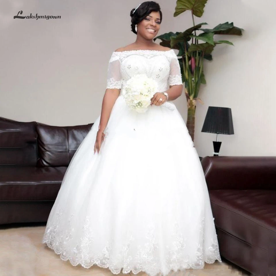 Lakshmigown African Plus Size Wedding Gowns Dresses 2019 Gelinlik Crystals Tulle Long Bridal Dresses Half Sleeve Wedding Dress
Lakshmigown African Plus Size Wedding Gowns Dresses 2019 Gelinlik Crystals Tulle Long Bridal Dresses Half Sleeve Wedding Dress