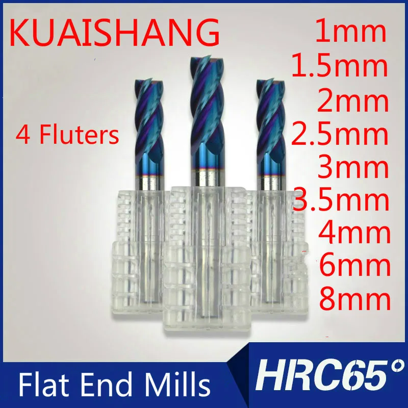 KUAISHANG 4 Flutes 1mm~8mm Solid Carbide endmill CNC Milling Cutter HRC65 Tungsten Steel End Milsl CNC Router Bits
KUAISHANG 4 Flutes 1mm~8mm Solid Carbide endmill CNC Milling Cutter HRC65 Tungsten Steel End Milsl CNC Router Bits
