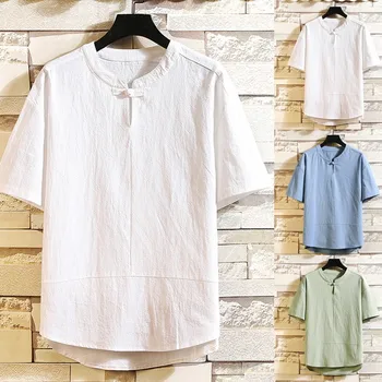 mens blouse Men's Summer New Flax Five-Sleeve Loose Short Sleeves Fashion Comfortable Blouse
mens blouse Men's Summer New Flax Five-Sleeve Loose Short Sleeves Fashion Comfortable Blouse