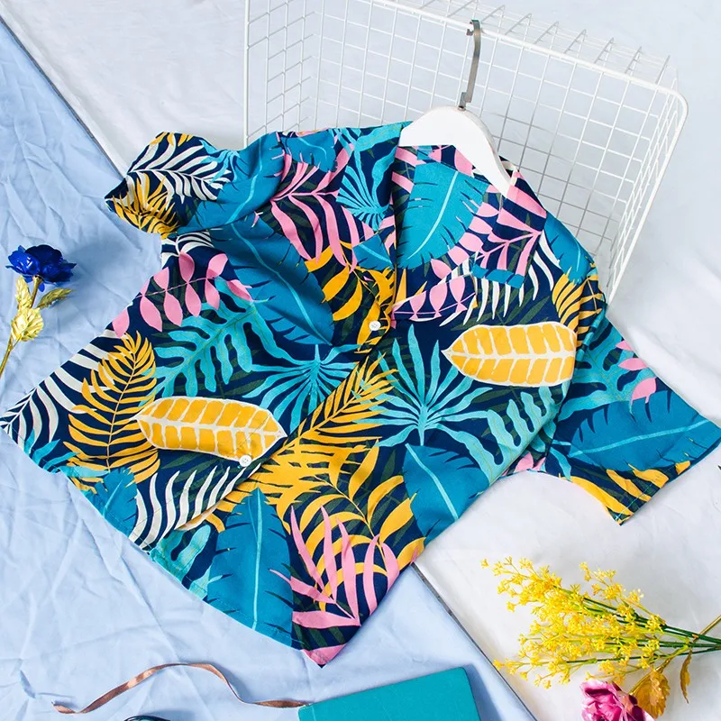 Vintage Beach Style Loose Blouse Women Tops Leaf Printed Short Sleeve Summer Casual Blusas Hawaiian Beach Shirts
Vintage Beach Style Loose Blouse Women Tops Leaf Printed Short Sleeve Summer Casual Blusas Hawaiian Beach Shirts