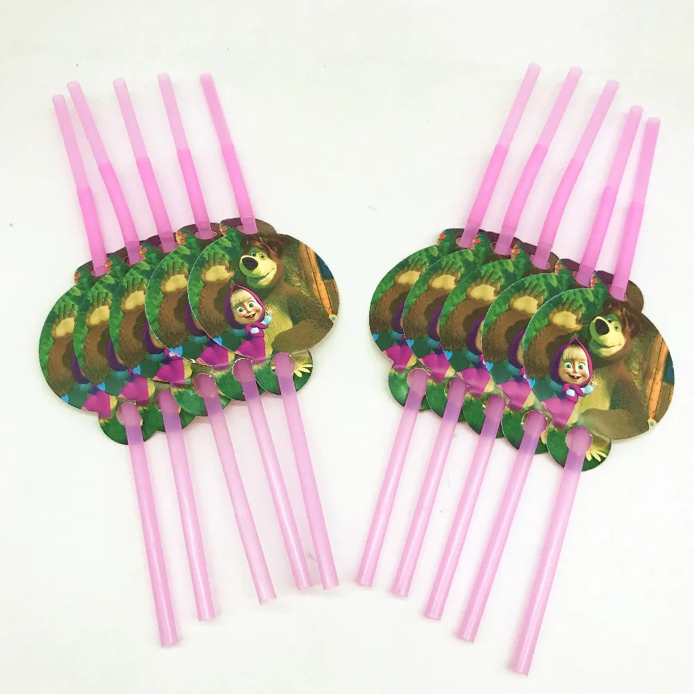 10Pcs Masha And Bear Theme Cartoon Plastic Flexible Drinking Straws Girl Boy Birthday Party Wedding Festival Decoration Supplies
10Pcs Masha And Bear Theme Cartoon Plastic Flexible Drinking Straws Girl Boy Birthday Party Wedding Festival Decoration Supplies