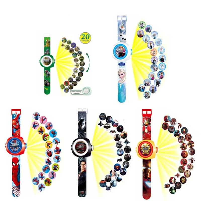 Super Heroes Iron Man,Spiderman,Batman 20 Styles Projector Watch Toys for Kid Slide Watchband Digital electric Toy
Super Heroes Iron Man,Spiderman,Batman 20 Styles Projector Watch Toys for Kid Slide Watchband Digital electric Toy