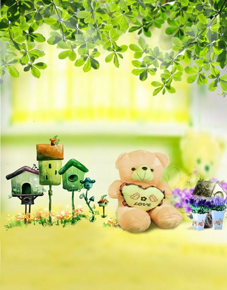 5x7ft Green Leaves Cute Bear Birdcage Photography Backdrops Photo Props Studio Background
5x7ft Green Leaves Cute Bear Birdcage Photography Backdrops Photo Props Studio Background