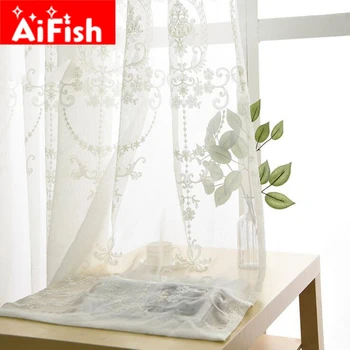 Luxury Europe White Cotton Linen Curtain Fabrics Tulle For Bedroom Embroidered Sheer Curtains for Living Room Panels AP014-40
Luxury Europe White Cotton Linen Curtain Fabrics Tulle For Bedroom Embroidered Sheer Curtains for Living Room Panels AP014-40