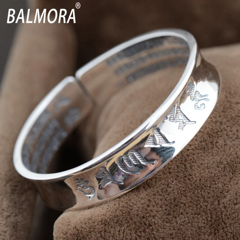 BALMORA 100% Real 999 Pure Silver Jewelry Buddhist Scriptures Retro Bangles for Women Men Lovers Anniversary Gift Bijoux
BALMORA 100% Real 999 Pure Silver Jewelry Buddhist Scriptures Retro Bangles for Women Men Lovers Anniversary Gift Bijoux