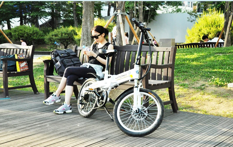 Excellent Electric Power-Assisted Folding Electric Bicycle Outdoor Double Leisure Electric Bike Factory Outlets 8