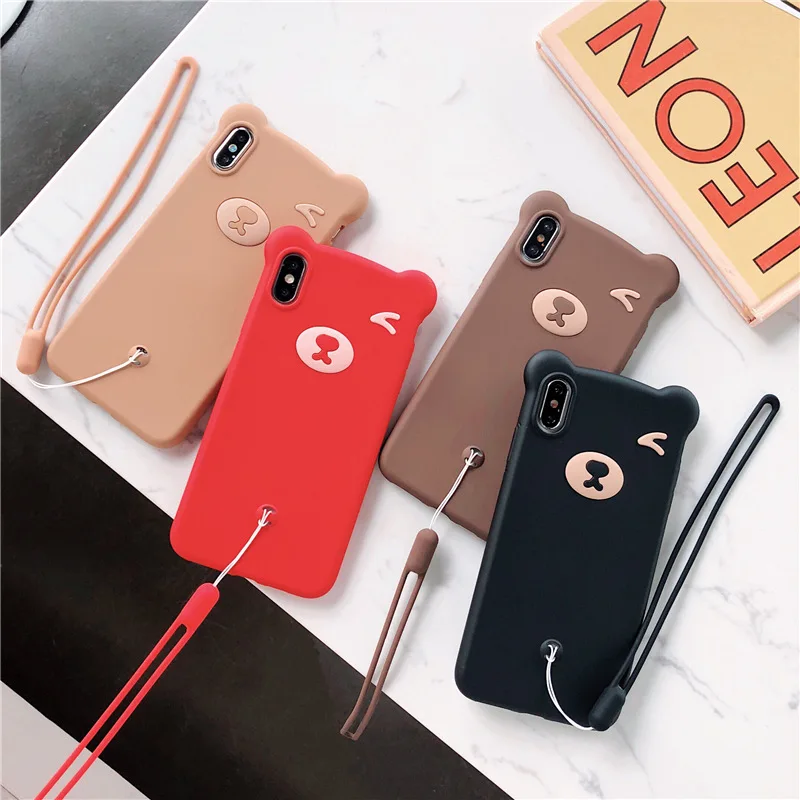 Silicon Phone Case For iphone X XS MAX XR 7 8 6 6s Plus 7Plus 8Plus Little Bear Case with Sling For iPhon XR XS Shockproof R002
Silicon Phone Case For iphone X XS MAX XR 7 8 6 6s Plus 7Plus 8Plus Little Bear Case with Sling For iPhon XR XS Shockproof R002