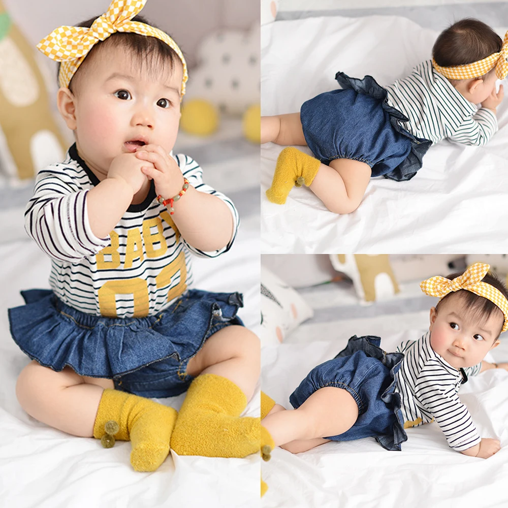 Image Baby girl PP shorts boutique clothing new cotton jeans ruffle bloomers toddler  summer girls clothes Diaper Cover  baby pants