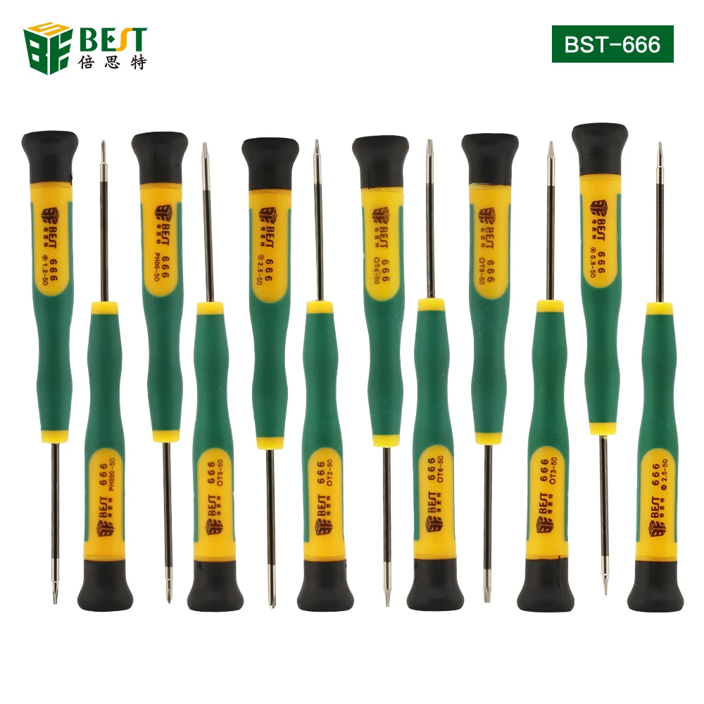 BST-666 12 In 1 Torx T2,T3,T4,T5,T6,T8,Phillips PH00,PH000,Pentalobe 5-Point 0.8,1.2,Slotted 2.0,Y2.5 Precision Screwdrivers Set
BST-666 12 In 1 Torx T2,T3,T4,T5,T6,T8,Phillips PH00,PH000,Pentalobe 5-Point 0.8,1.2,Slotted 2.0,Y2.5 Precision Screwdrivers Set