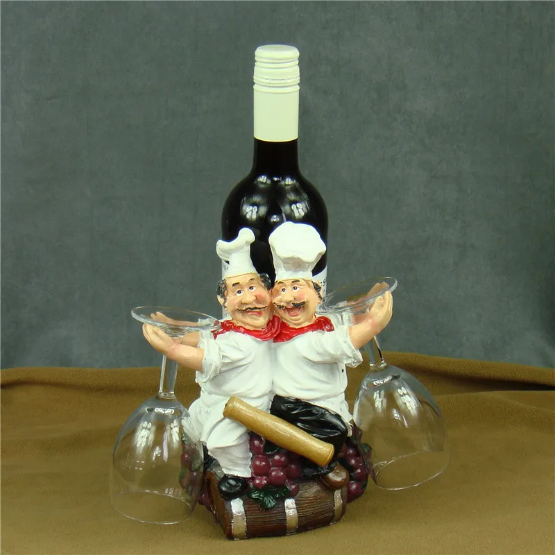 Handmade Cook Figurine Wine Bottle Holder Decorative Resin Chef Statue Goblet Hanger Barware Utensil Ornament Craft Accessories
Handmade Cook Figurine Wine Bottle Holder Decorative Resin Chef Statue Goblet Hanger Barware Utensil Ornament Craft Accessories
