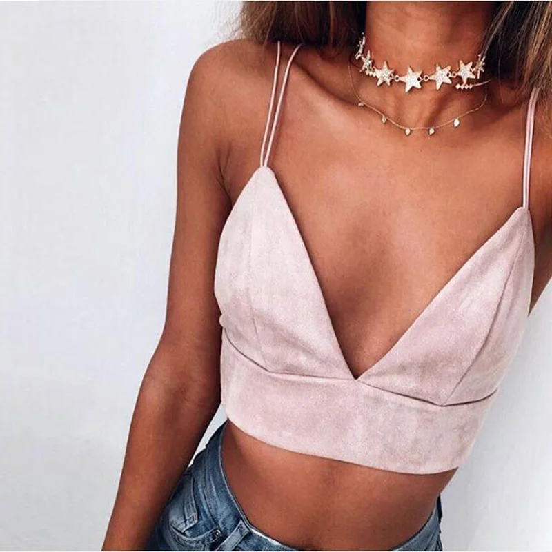 Yissang Latest Women Camis Tank Solid Suede V-Neck Spaghetti Strap Push Up Sexy Crop Tops Femme
Yissang Latest Women Camis Tank Solid Suede V-Neck Spaghetti Strap Push Up Sexy Crop Tops Femme