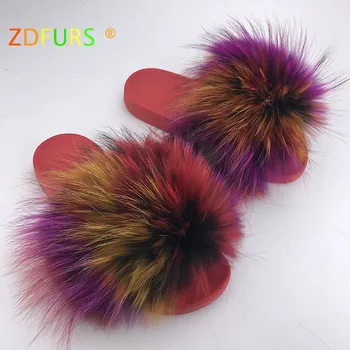 ZDFURS* Red Raccoon Fur Slippers Women Slides Fox Hair Flat Fluffy Fashion Home Summer Big Size Natural Furry Flip Flops Shoes
ZDFURS* Red Raccoon Fur Slippers Women Slides Fox Hair Flat Fluffy Fashion Home Summer Big Size Natural Furry Flip Flops Shoes