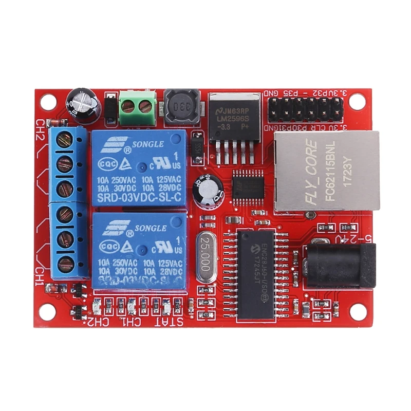 LAN Ethernet 2 Way Relay Board Delay Switch TCP/UDP Controller Module WEB Server
LAN Ethernet 2 Way Relay Board Delay Switch TCP/UDP Controller Module WEB Server
