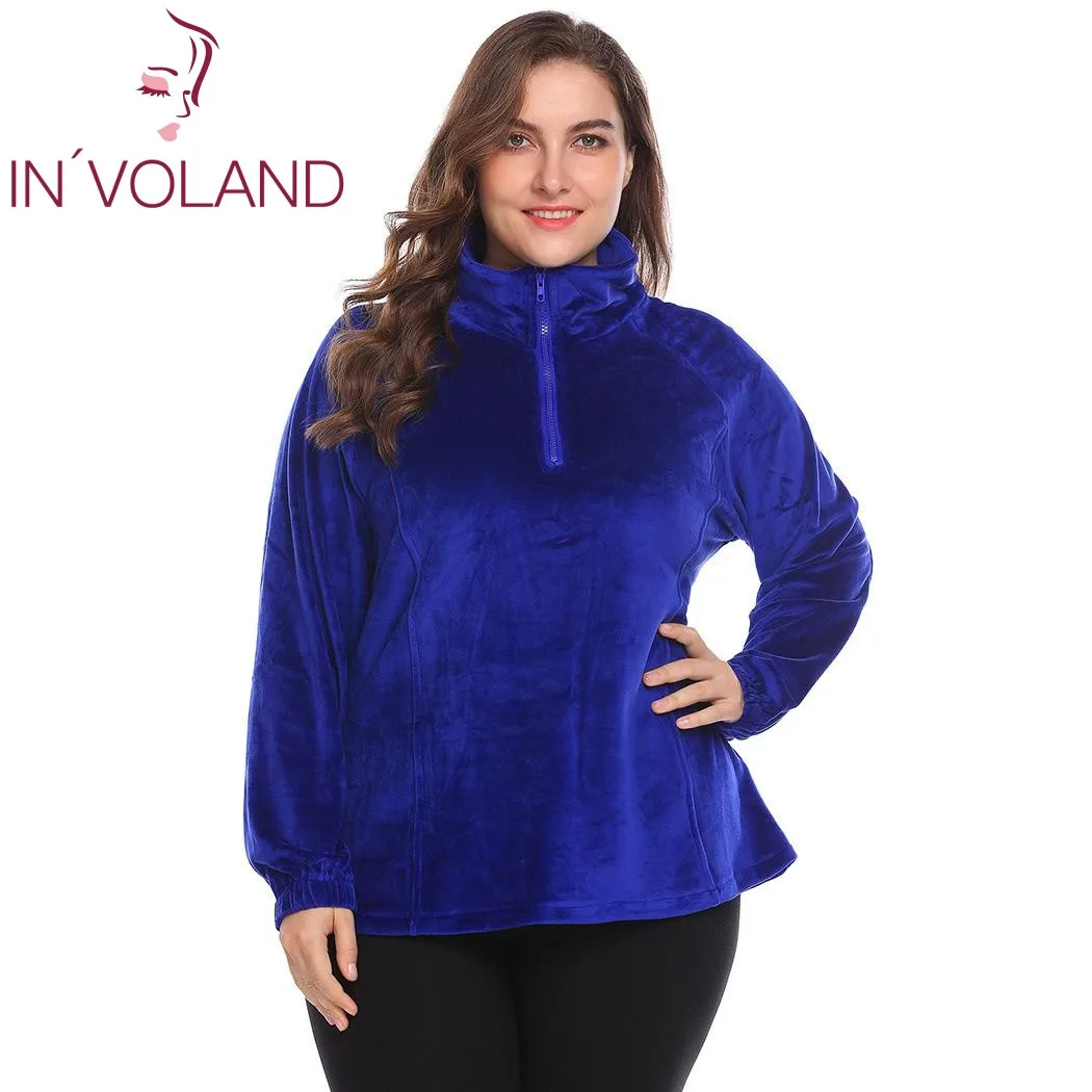 IN'VOLAND Plus Size 4XL Sweatshirts Women Autumn Pullovers Tracksuit Zipper Turndown Collar Fleece Solid Sweatshirt Large Size
IN'VOLAND Plus Size 4XL Sweatshirts Women Autumn Pullovers Tracksuit Zipper Turndown Collar Fleece Solid Sweatshirt Large Size
