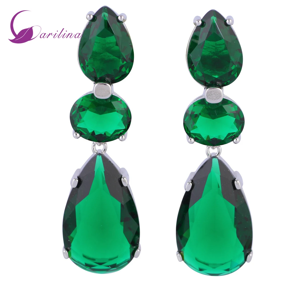 Distinctive Green Topaz 925 Sterling Silver Overlay Emerald dangle earrings fashion jewelry E415
Distinctive Green Topaz 925 Sterling Silver Overlay Emerald dangle earrings fashion jewelry E415