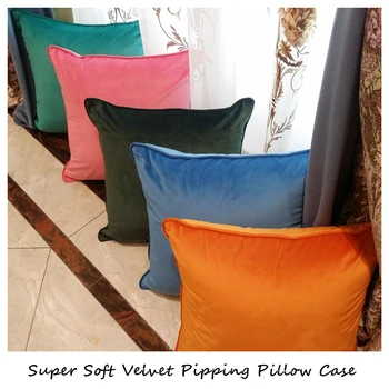 Modern Soft Velvet Pillow Case Pink Orange Blue Green Solid Cushion Cover 45*45cm Pipping Home Decorative Gift 1piece/lot
Modern Soft Velvet Pillow Case Pink Orange Blue Green Solid Cushion Cover 45*45cm Pipping Home Decorative Gift 1piece/lot