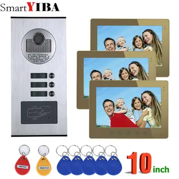 SmartYIBA RFID Access Control Camera Intercom Wired 10"Inch Monitor Video Intercom Door Phone Doorbell System For 3 Apartment
SmartYIBA RFID Access Control Camera Intercom Wired 10"Inch Monitor Video Intercom Door Phone Doorbell System For 3 Apartment