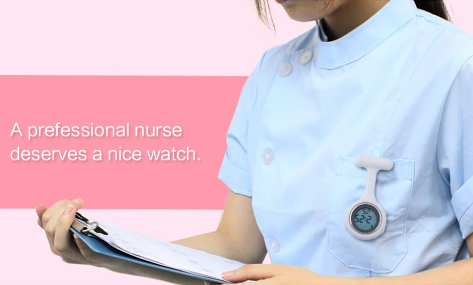 ALK Digital nurse watch Silicone for nurse fob clip watch for doctors nurse pocket Quartz watches medical brooch dropshipping 23