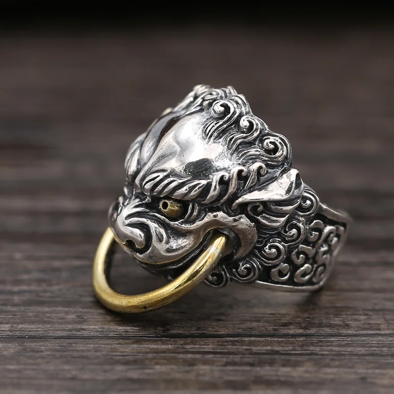 New 925 Sterling Silver Punk hot popular lion Opening Rings For Man Hip pop/Rock
New 925 Sterling Silver Punk hot popular lion Opening Rings For Man Hip pop/Rock