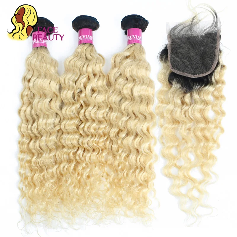 Facebeauty 1B 613 Blonde Ombre Colored Remy Human Hair 2/3/4 Peruvian Deep Wave Bundles with Lace Closure 4*4 inch Free Shipping
Facebeauty 1B 613 Blonde Ombre Colored Remy Human Hair 2/3/4 Peruvian Deep Wave Bundles with Lace Closure 4*4 inch Free Shipping